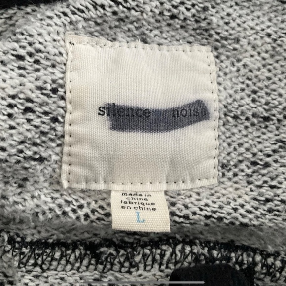 Urban Outfitters Silence+Noise Bomber Jacket Sz L Gray Full Zip High Neck Casual - Picture 3 of 9